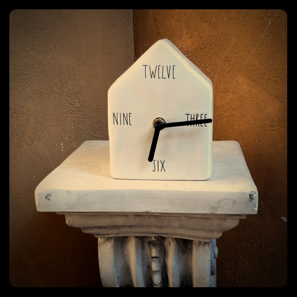 Rae Dunn imperfect birdhouse clock